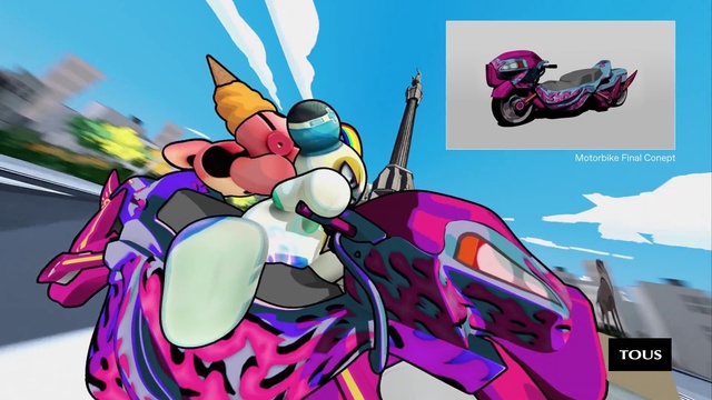 Video Reference: Cartoon, Tire, Pink, Art, Font, Magenta, Cg artwork, Wheel, Graffiti, Automotive tire