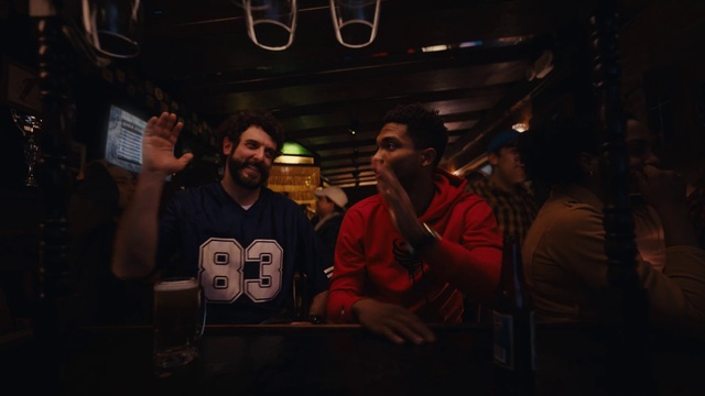 Video Reference: Flash photography, Font, Jacket, Barware, Fun, T-shirt, Event, Drink, Darkness, Crowd