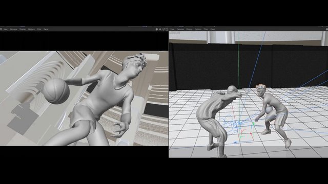 Video Reference: 3d, animation, modeling, software, character, basketball, pose, viewport, grid, scene, render, work-in-progress, digital art, CGI
