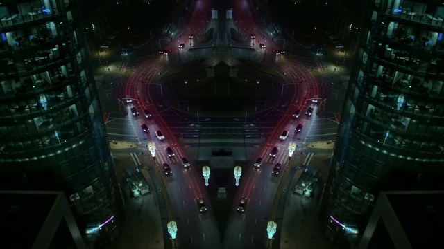 Video Reference: Light, Lighting, Thoroughfare, Road, Symmetry, Midnight, Space, City, Event, Technology