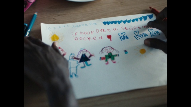 Video Reference: Handwriting, Font, Art, Creative arts, Rectangle, Writing, T-shirt, Event, Stationery, Child art