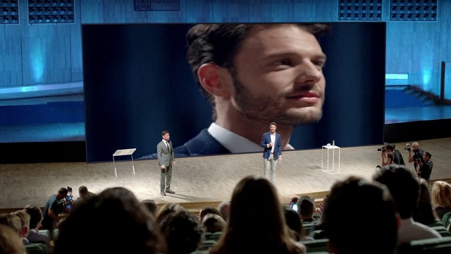 Video Reference: Hair, Beard, Projection screen, Adaptation, Flat panel display, Gadget, Spokesperson, Presentation, Entertainment, Display device