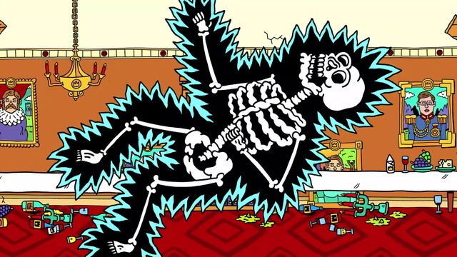 Video Reference: Vertebrate, Organ, Organism, Cartoon, Art, Font, Rectangle, Illustration, Fictional character, Drawing