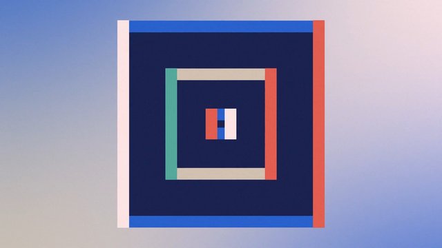 Video Reference: abstract, geometric, squares, rectangles, minimalism, colorful, blue, red, white, green, pattern, modern art, symmetry, nested shapes, gradient background