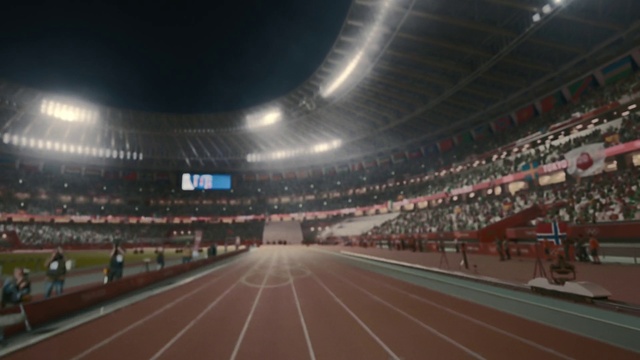 Video Reference: Field house, Sports, Landmark, Sport venue, Track and field athletics, Competition event, Athlete, Flooring, Chair, Event