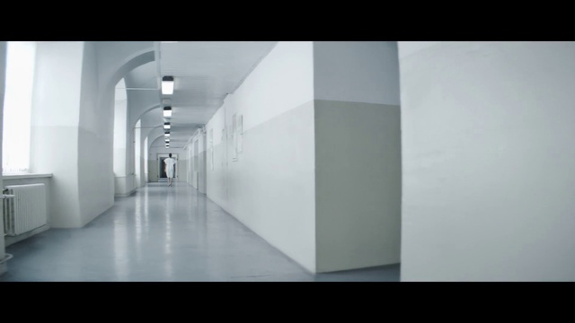 Video Reference: Fixture, Rectangle, Automotive design, Flooring, Art, Hall, Building, Glass, Composite material, Monochrome photography