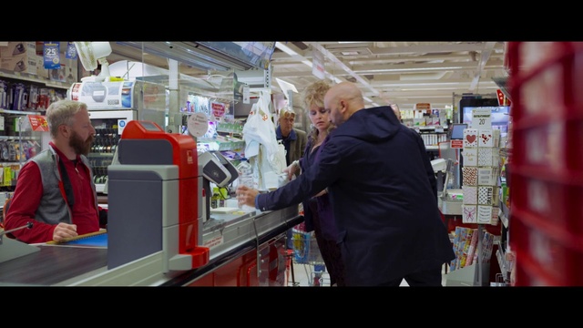 Video Reference: Coat, Selling, Customer, Shopping, Retail, Shelf, Convenience store, Service, Publication, Trade