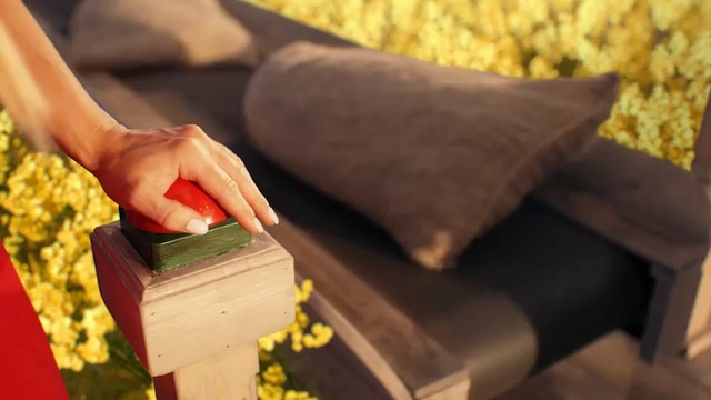 Video Reference: Hand, Flower, Gesture, Plant, Yellow, Finger, Wood, Comfort, Nail, Event