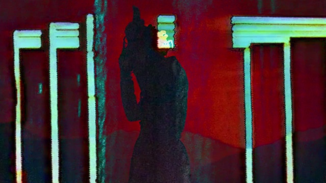 Video Reference: Standing, Gesture, Paint, Art, Rectangle, Font, Magenta, Tints and shades, Electric blue, Darkness