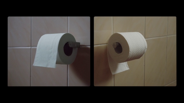 Video Reference: Paper towel, Paper towel holder, Toilet paper, Rectangle, Wood, Tissue paper, Material property, Household supply, Bathroom, Toilet roll holder