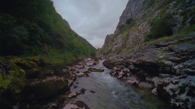 Video Reference: Water, Plant, Cloud, Mountain, Natural landscape, Fluvial landforms of streams, Sky, Highland, Watercourse, Bank