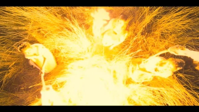 Video Reference: Amber, Fire, Bonfire, Flame, Grass, Font, Heat, Gas, Event, Art