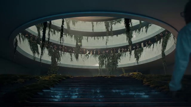 Video Reference: Water, Sky, Shade, Rectangle, Tints and shades, Stairs, Art, Glass, Transparent material, Symmetry