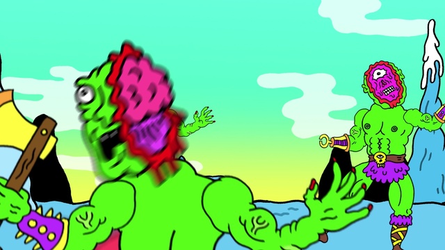 Video Reference: Green, Organism, Happy, Gesture, People in nature, Font, Art, Cartoon, Sharing, Thumb