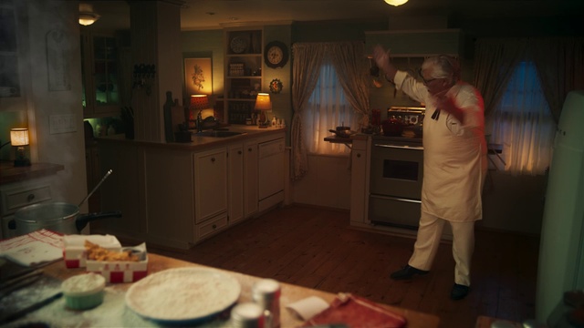 Video Reference: Cabinetry, Countertop, Kitchen, Tableware, Home appliance, Interior design, Drawer, Floor, Cupboard, Table