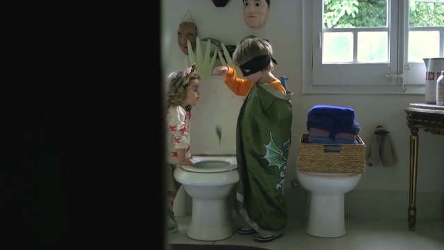 Video Reference: Plumbing fixture, Toilet seat, Window, Toilet, Purple, Household supply, Bathroom, Plumbing, Toy, Ceramic