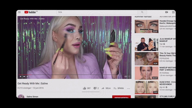 Video Reference: Skin, Hairstyle, Eyebrow, Eyelash, Product, Purple, Gesture, Font, Screenshot, Adaptation