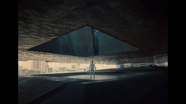Video Reference: Shade, Water, Triangle, Pyramid, Rectangle, Building, Tints and shades, Facade, Symmetry, City