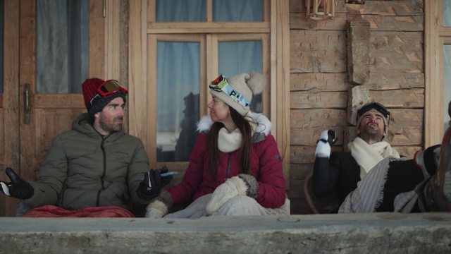 Video Reference: Jacket, Cap, Leisure, Hat, Beard, Event, Fun, Sitting, Door, Winter