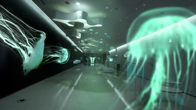 Video Reference: Green, Hood, Art, Electric blue, Space, Technology, Cg artwork, Darkness, Science, Graphics