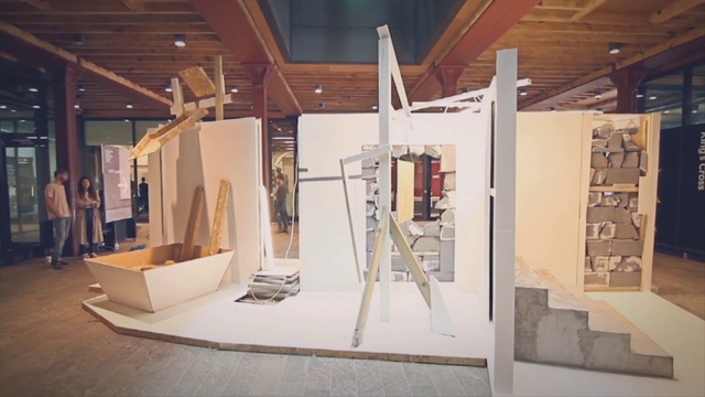 Video Reference: Automotive design, Sculpture, Art, Wood, Flooring, Space, Event, Building, Visual arts, Exhibition