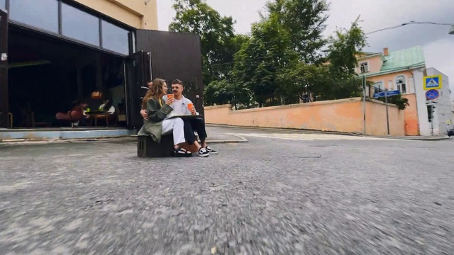 Video Reference: Road surface, Sky, Asphalt, Tree, Building, Rolling, Sidewalk, Street fashion, Road, Flooring