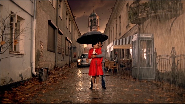 Video Reference: Building, Window, Flash photography, Standing, Wood, Sky, Street fashion, Umbrella, Tints and shades, Automotive lighting