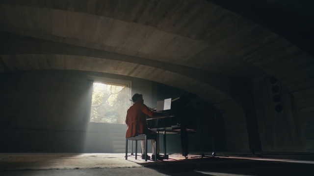 Video Reference: Grey, Flash photography, Tints and shades, Composite material, Concrete, Darkness, Space, Chair, Bench, Tunnel