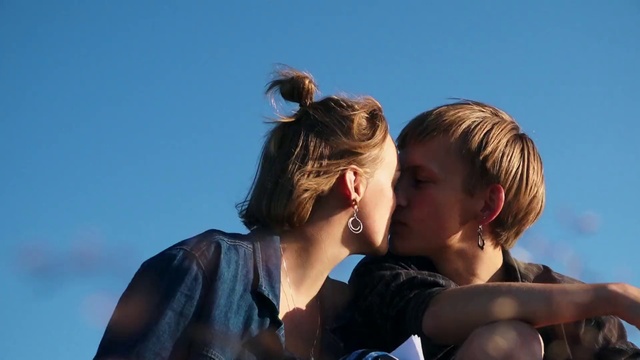 Video Reference: Sky, Shoulder, People in nature, Flash photography, Happy, Kiss, Gesture, Travel, Eyewear, Leisure