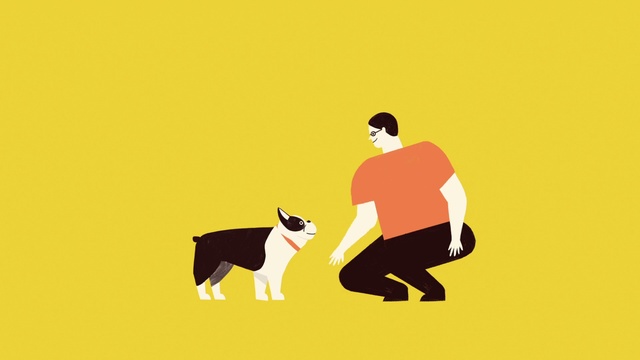 Video Reference: Carnivore, Gesture, Happy, Cartoon, Working animal, People in nature, Dog breed, Font, Sharing, Tail