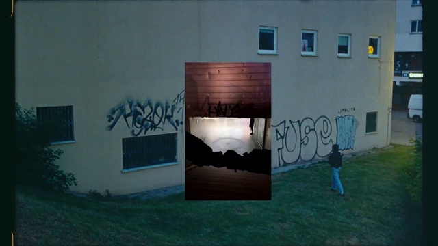 Video Reference: Azure, Plant, Window, Art, Building, Grass, Facade, Font, Tints and shades, Space