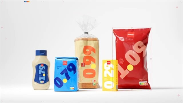 Video Reference: packaging, food, product display, studio, assortment, bags, bottle, container, retail, commercial, white background, still life