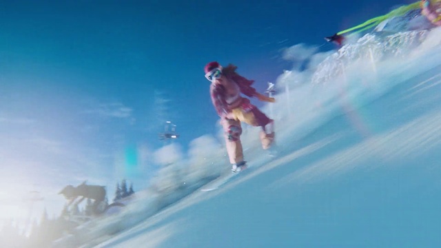 Video Reference: Cloud, Sky, Sports equipment, Slope, People in nature, Outdoor recreation, Terrain, Shorts, Happy, Leisure