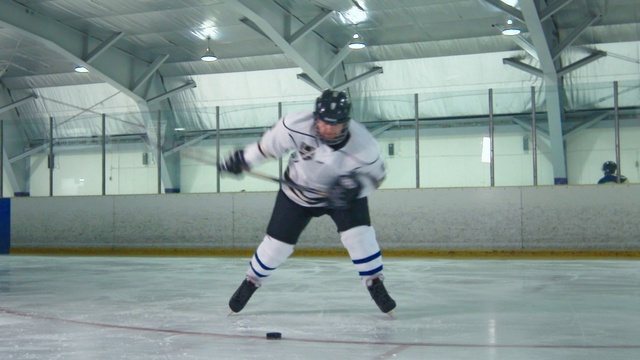 Video Reference: Sports uniform, Sports equipment, Jersey, Sports gear, Ice hockey equipment, Hockey, Player, Ice skate, Sportswear, Ice rink