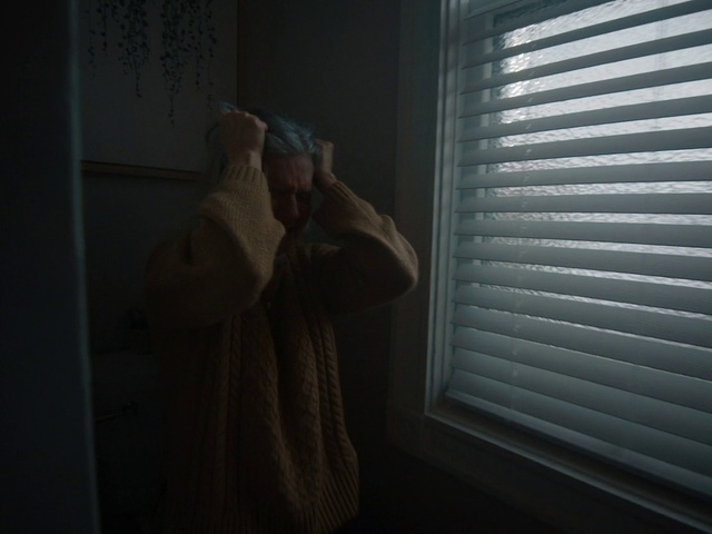 Video Reference: Window, Window blind, Flash photography, Wood, Gesture, Grey, Tints and shades, Comfort, Darkness, Shade