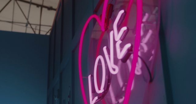 Video Reference: Purple, Pink, Violet, Font, Magenta, Electric blue, Neon, Electronic signage, Art, Carmine