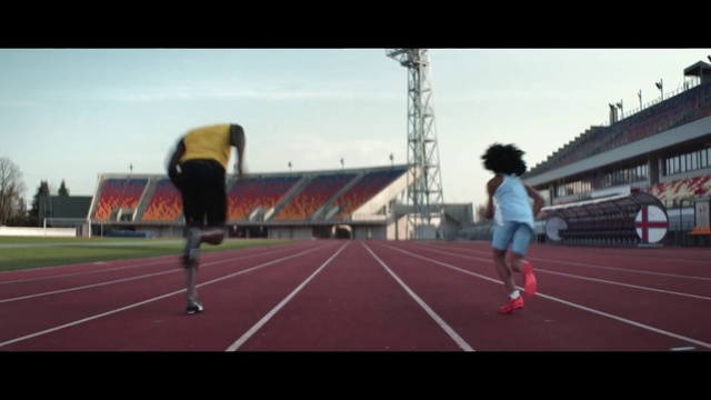 Video Reference: Sky, Shoe, Sports uniform, Track and field athletics, Muscle, Race track, Outdoor recreation, Asphalt, Racing, Cloud