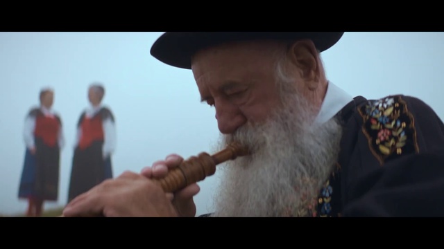 Video Reference: Chin, Beard, Gesture, Hat, Fedora, Facial hair, Sun hat, Musical instrument, Moustache, Wrinkle