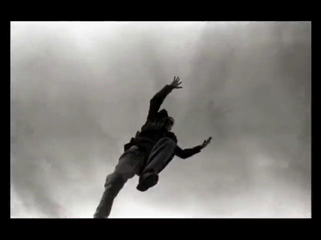 Video Reference: person, jumping, silhouette, low-angle, sky, cloudy, action, motion, outdoor, athletic, dynamic