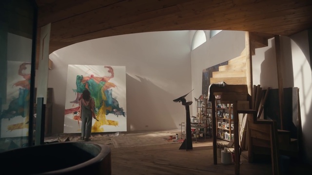 Video Reference: Building, Floor, Paint, Wood, Art, Flooring, House, Painting, Space, Event