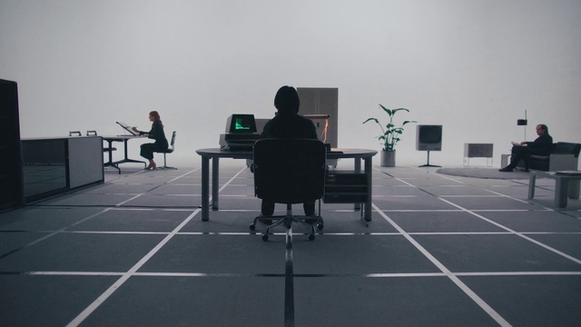 Video Reference: Table, Furniture, Chair, Architecture, Interior design, Plant, Floor, Flooring, Laptop, Desk