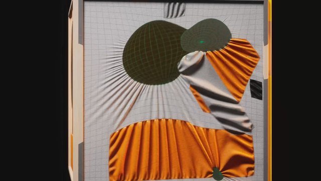 Video Reference: abstract, pattern, texture, fabric, geometric, orange, gray, black, green, closeup, design, textile, modern, artistic