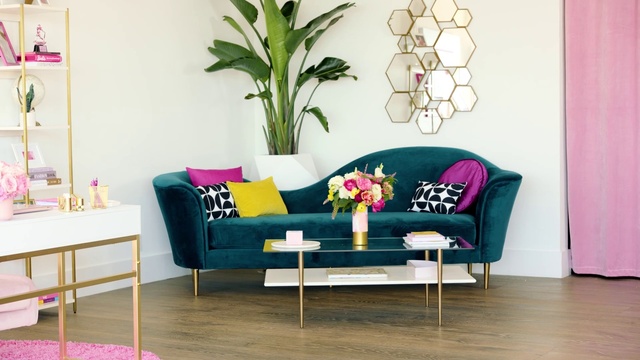 Video Reference: Furniture, Property, Table, Couch, Plant, Houseplant, Comfort, Flower, Interior design, studio couch