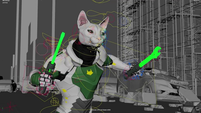 Video Reference: Cat, Carnivore, Line, Felidae, Art, Fictional character, Whiskers, Space, Event, Small to medium-sized cats