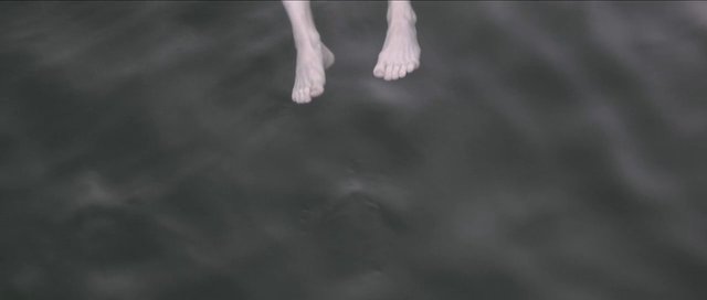 Video Reference: bare feet, feet, close-up, dark background, mist, smoke, floating, legs, minimal scene, abstract, human, indoor