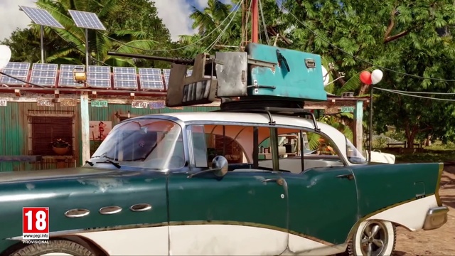 Video Reference: Vehicle, Car, Wheel, Motor vehicle, Green, Hood, Tire, Automotive design, Tree, Vehicle door