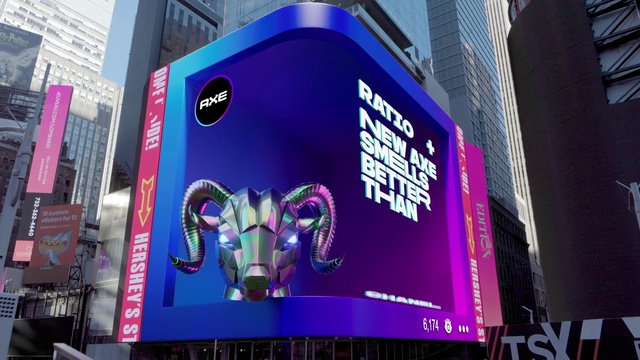 Video Reference: Building, Skyscraper, Purple, Font, Tower block, Billboard, Signage, City, Facade, Technology