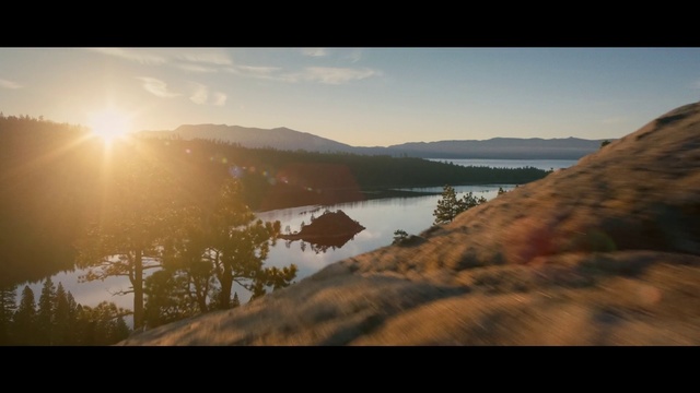 Video Reference: Water, Cloud, Sky, Mountain, Natural landscape, Plant, Highland, Sunlight, Lake, Sunset