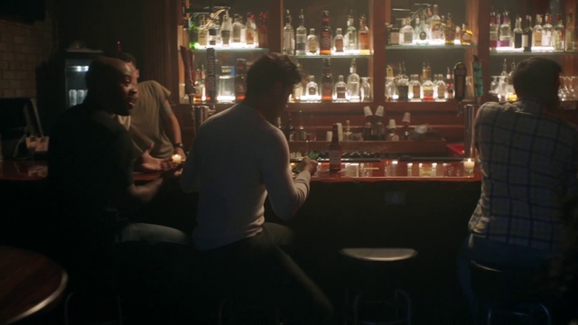 Video Reference: Drinking establishment, Drinkware, Barware, Bottle, Drink, Alcoholic beverage, Alcohol, Chair, Darkness, Fun