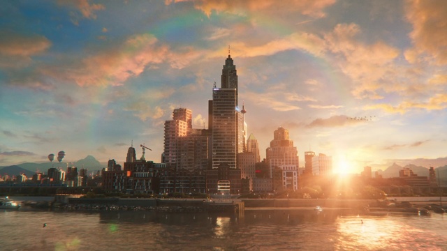 Video Reference: Cloud, Water, Sky, Building, Skyscraper, Atmosphere, World, Afterglow, Tower block, Dusk